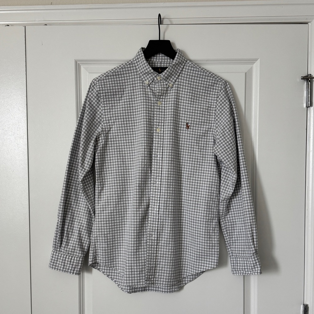 Ralph Lauren Gray Checkered Button Down Shirt